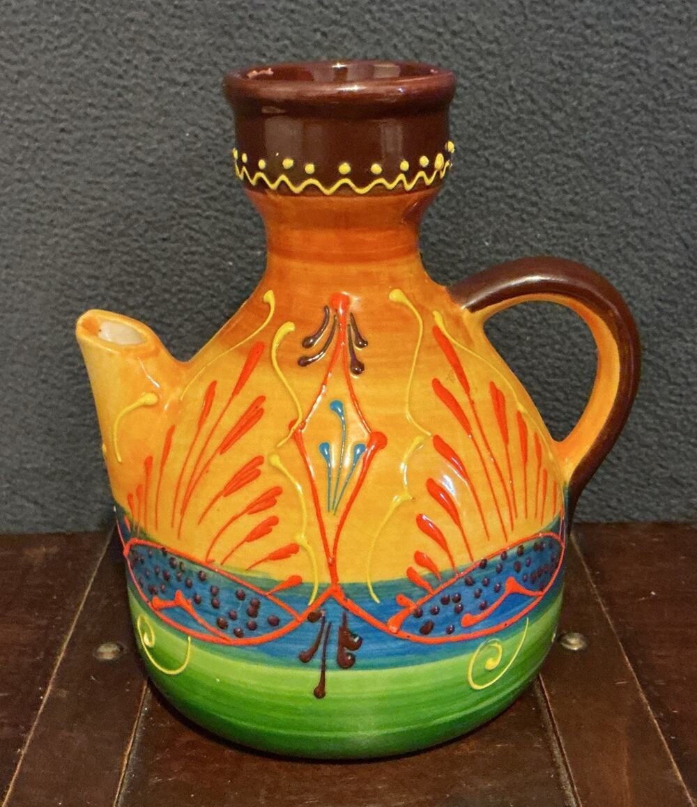 UNIQUE El Poyeton Decorative Folk Art Pottery Handmade In Spain Pitcher/Pot
